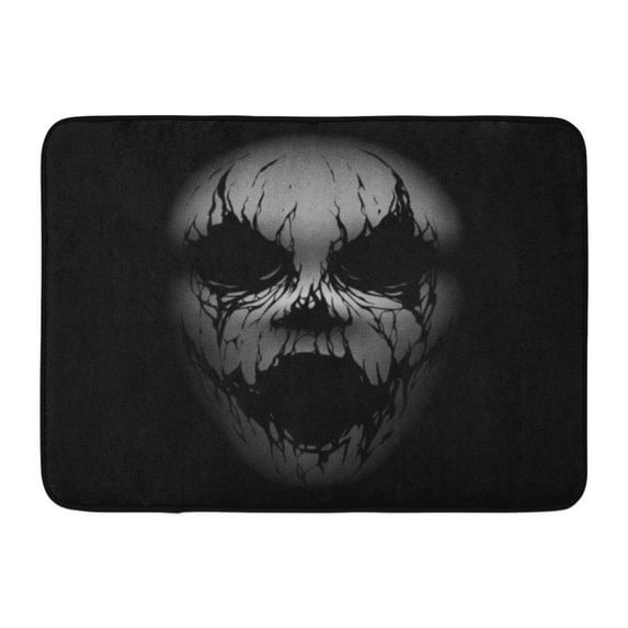 GODPOK Gothic Black Demon Scary Face White Creepy Dark Rug Doormat Bath Mat 23.6x15.7 inch
