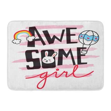 GODPOK Graphic Girl Cute Design with Patches Kids Tee Rug Doormat Bath Mat 23.6x15.7 inch