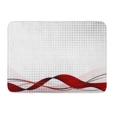 GODPOK Gray Curve Red Wave Abstract Black Corporate Technology Rug Doormat Bath Mat 23.6x15.7 inch