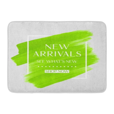 GODPOK Green Abstract Sale Text Over Brush Watercolor Paint Perfect Acrylic Design White Beauty Rug Doormat Bath Mat 23.6x15.7 inch