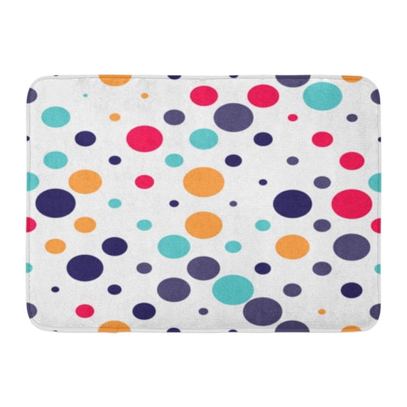 GODPOK Green Color Blue Abstract Polka Dot Pattern with White Colorful Circle Orange Confetti Rug Doormat Bath Mat 23.6x15.7 inch