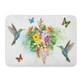 thumbnail image 1 of GODPOK Green Tropical Summer Arrangements with Humming Birds Palm Leaves Exotic Flowers and Butterflies Rug Doormat Bath Mat 23.6x15.7 inch, 1 of 1