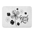 thumbnail image 1 of GODPOK Greeting Green Day Good Luck Hand Drawn Lettering with Four Leaf Clover Fortune Holiday Rug Doormat Bath Mat 23.6x15.7 inch, 1 of 1