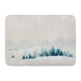 thumbnail image 1 of GODPOK Holiday Blue Watercolor Winter Landscape with Fir Forests and Deer White Christmas Tree Rug Doormat Bath Mat 23.6x15.7 inch, 1 of 1