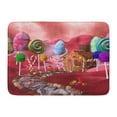 thumbnail image 1 of GODPOK House Colorful Candy Sugar Land Pink Cotton Landscape Rug Doormat Bath Mat 23.6x15.7 inch, 1 of 1