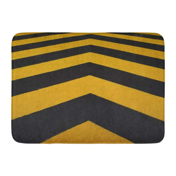 GODPOK Industrial Black Arrow Caution Road Line Yellow Danger Safety Rug Doormat Bath Mat 23.6x15.7 inch