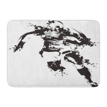 GODPOK Ink Grunge Rugby Sport Dirt Drop Game Men Rug Doormat Bath Mat 23.6x15.7 inch