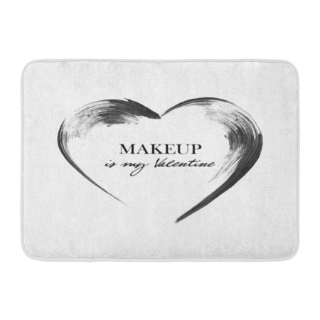 GODPOK Mascara Heart Smear Brush Black Swatch in Shape White Makeup is My Valentine for St Valentine's Day Rug Doormat Bath Mat 23.6x15.7 inch