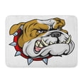 thumbnail image 1 of GODPOK Mascot Brown Dog Mean Looking of Classic British Bulldog Face White Bull Cartoon Rug Doormat Bath Mat 23.6x15.7 inch, 1 of 1