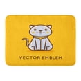 thumbnail image 1 of GODPOK Mascot Cat and Design in Cartoon Linear Style Happy Kitten Veterinary and Pet Store Concept Flat Animal Rug Doormat Bath Mat 23.6x15.7 inch, 1 of 1