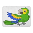 thumbnail image 1 of GODPOK McCaw Blue Clipart Cute Cartoon Parrot Mascot Character Pointing with Wing Green Macaw Pirate Rug Doormat Bath Mat 23.6x15.7 inch, 1 of 1