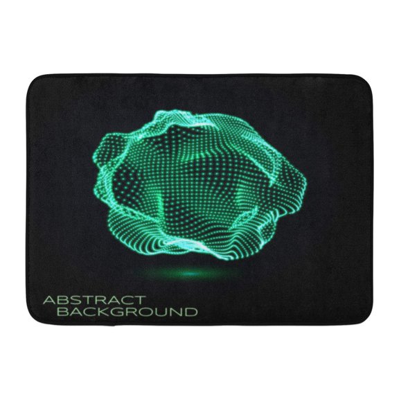 GODPOK Mesh 3D Deformed Glowing Sphere Consists of Particles Technology Concept for Science Technical Design Rug Doormat Bath Mat 23.6x15.7 inch