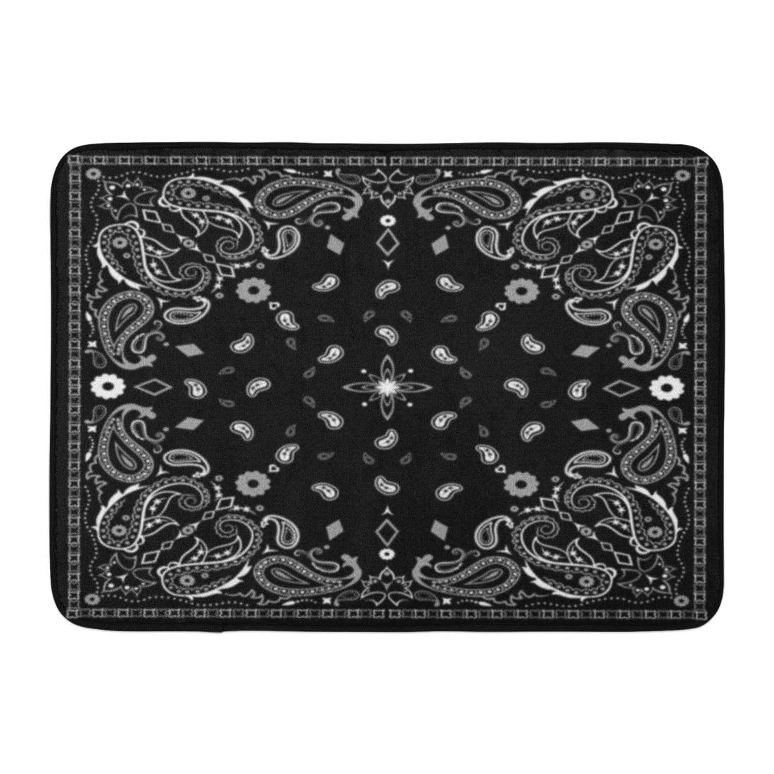 GODPOK Neck Colorful Border Black Paisley Bandana Pattern White ...
