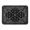 thumbnail image 1 of GODPOK Neck Colorful Border Black Paisley Bandana Pattern White Bandanna Modern Rug Doormat Bath Mat 23.6x15.7 inch, 1 of 1