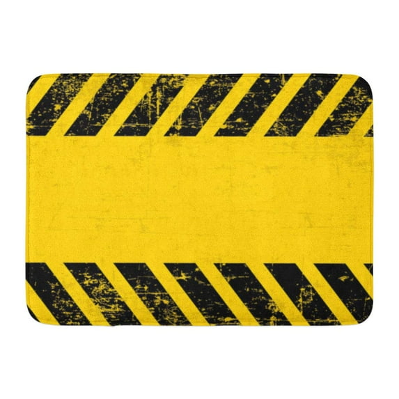 GODPOK Orange Industry Yellow Caution Grungy and Worn Hazard Stripes Black Warning Safety Rug Doormat Bath Mat 23.6x15.7 inch