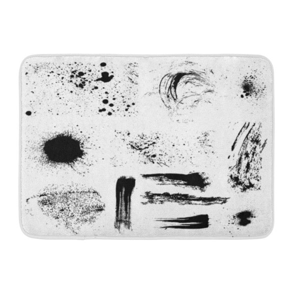 GODPOK Paint Black Splatter Grunge White Splash Splat Rug Doormat Bath Mat 23.6x15.7 inch