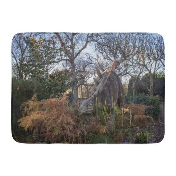 GODPOK Paris France December 9 Stegosaurus Among Ferns in The Public Park Area Near Gallery of Comparative Rug Doormat Bath Mat 23.6x15.7 inch