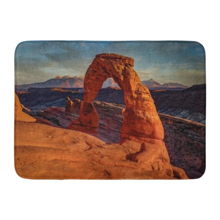GODPOK Park Blue America Sunset at Delicate Arch Utah Red National Countryside Rug Doormat Bath Mat 23.6x15.7 inch