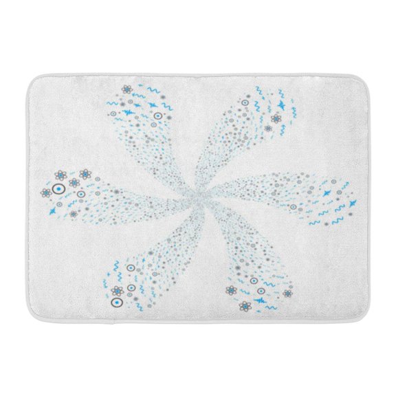 GODPOK Petals Atomic Physics Twirl Flower Cluster Created from Scattered Items Style is Flat Iconic Symbols Atom Rug Doormat Bath Mat 23.6x15.7 inch
