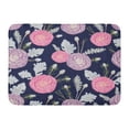 thumbnail image 1 of GODPOK Pink and Purple Camellias Dusty Miller and Silver Brunia Holiday Floral Vintage in Watercolor Style Rug Doormat Bath Mat 23.6x15.7 inch, 1 of 1