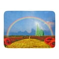 thumbnail image 1 of GODPOK Poppies Field Yellow Brick Road Leading to The Oz Emerald City Flowers Follow Rug Doormat Bath Mat 23.6x15.7 inch, 1 of 1