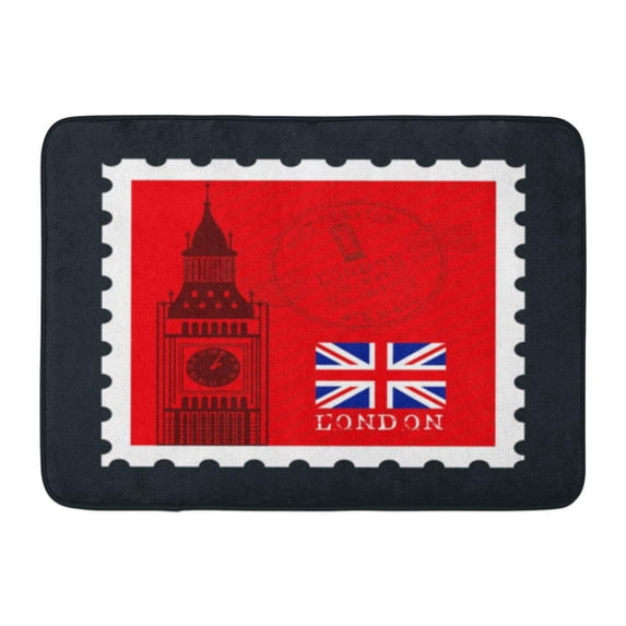 GODPOK Post London Stamp Mail Design Graphic Mark Ben Rug Doormat Bath Mat 23.6x15.7 inch