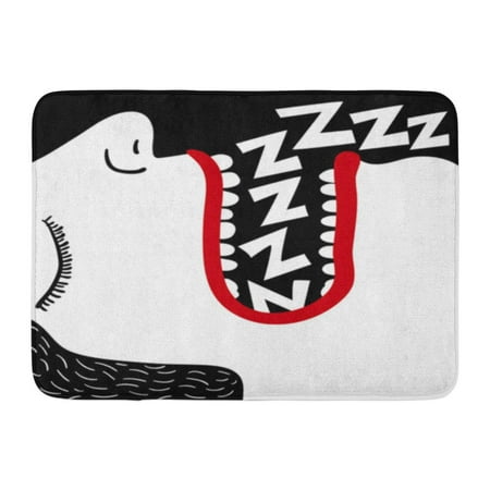 GODPOK Profile White Mouth Snoring Man Character Closed Rug Doormat Bath Mat 23.6x15.7 inch
