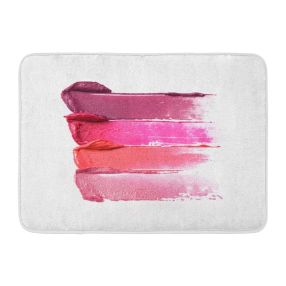 GODPOK Red Abstract Pink Smudge Smudged Lipsticks White Purple Color Aesthetics Rug Doormat Bath Mat 23.6x15.7 inch