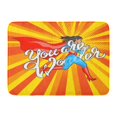 thumbnail image 1 of GODPOK Red You are Wonder Hand Lettering Runing Woman Hero Girl in Costume Pin Up Comic Style Pop Super Rug Doormat Bath Mat 23.6x15.7 inch, 1 of 1