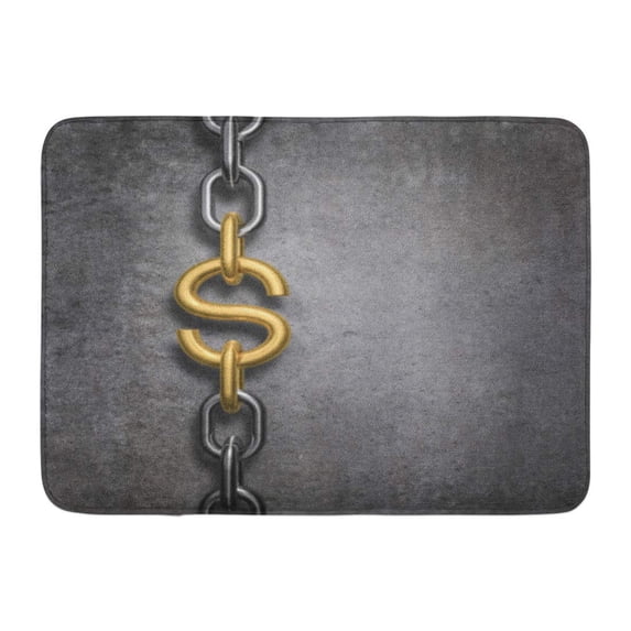 GODPOK Secure Value Chain Link Dollar Money Financial Rug Doormat Bath Mat 23.6x15.7 inch