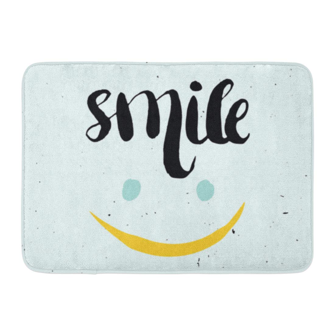 GODPOK Sketch White Day Hand Lettering Calligraphy in Colorful Style Labels Signs Prints The Smile Quote Joy Rug Doormat Bath Mat 23.6x15.7 inch - image 1 of 1