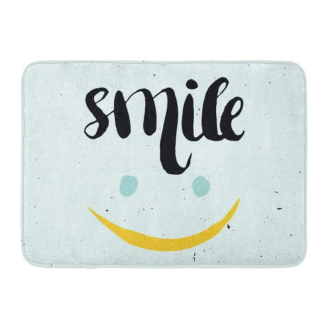 GODPOK Sketch White Day Hand Lettering Calligraphy in Colorful Style Labels Signs Prints The Smile Quote Joy Rug Doormat Bath Mat 23.6x15.7 inch
