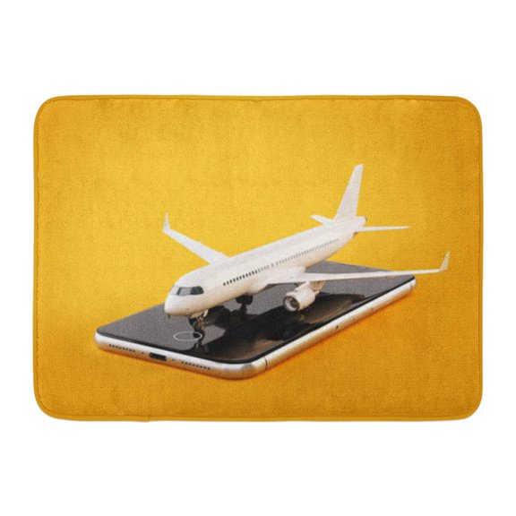 GODPOK Smartphone Application for Online Searching Buying and Booking Flights on The Internet Unusual 3D Rug Doormat Bath Mat 23.6x15.7 inch