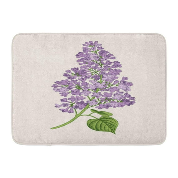 GODPOK Spring Vintage Purple Lilac Branch on Light Gray Botanical Flower Engagement Rug Doormat Bath Mat 23.6x15.7 inch