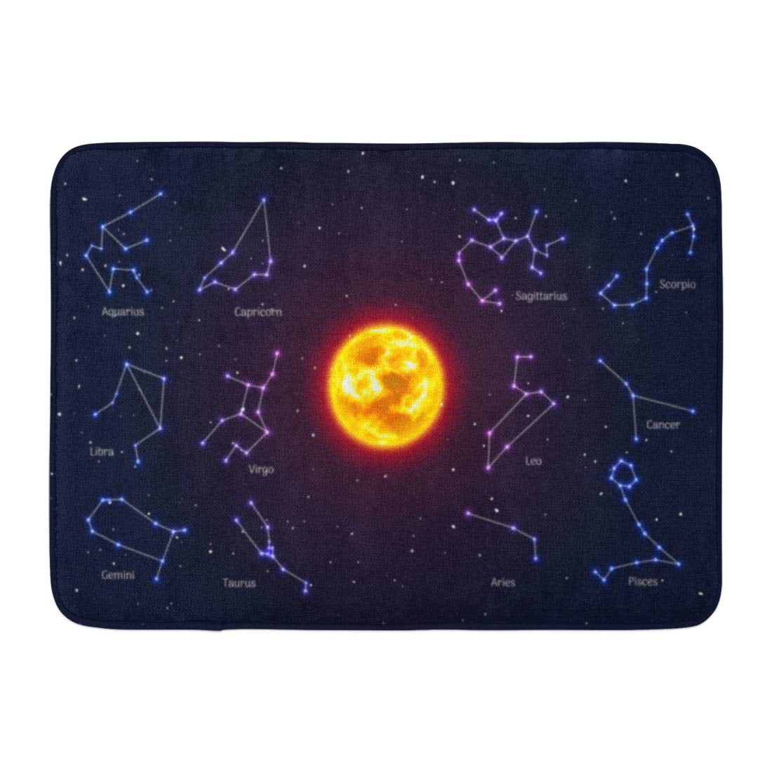 GODPOK Sun Surrounded Zodiac Signs Night Sky Realistic Heavenly Star in