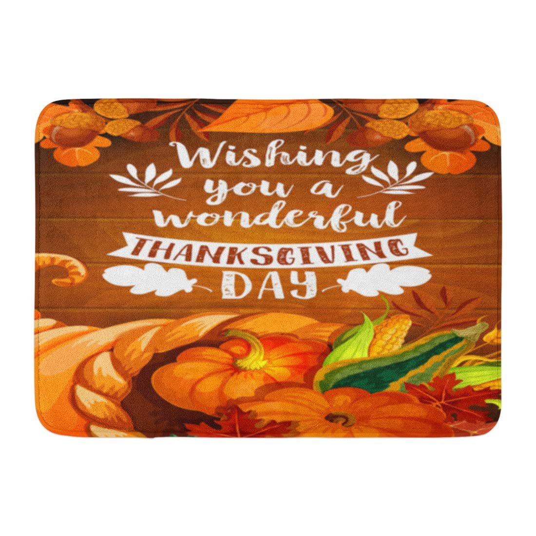 GODPOK Thanksgiving Day Cornucopia with Autumn Leaf on Wooden Fall ...