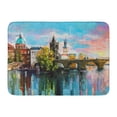 thumbnail image 1 of GODPOK The Charles Bridge Over Vltava River in Prague Warm Sunset Lights Original Oil Painting on Canvas Rug Doormat Bath Mat 23.6x15.7 inch, 1 of 1