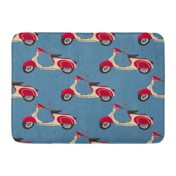 GODPOK Toys Pink Vintage Retro Motor Scooter with Italy White Motorbike Birthday Rug Doormat Bath Mat 23.6x15.7 inch
