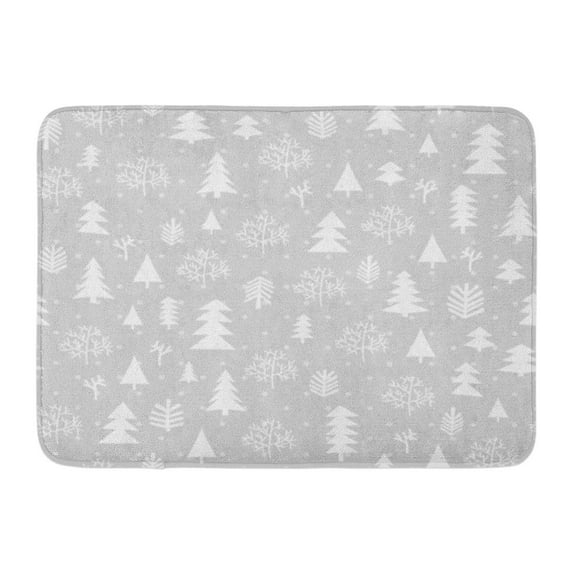 GODPOK Tree White Snow Winter Forest Christmas Silver Xmas Noel Rug Doormat Bath Mat 23.6x15.7 inch