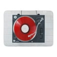 thumbnail image 1 of GODPOK Turntable Vinyl Record Player on The White Wooden Boards Sound Technology for Dj to Mix Play Music Needle Rug Doormat Bath Mat 23.6x15.7 inch, 1 of 1