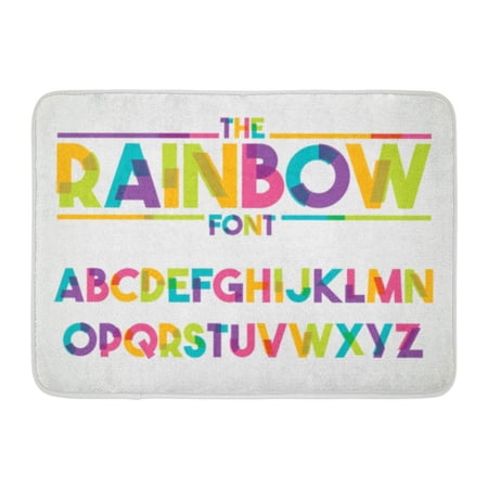 GODPOK Typeface Green Color of Colorful and Alphabet Rainbow Modern Rug Doormat Bath Mat 23.6x15.7 inch