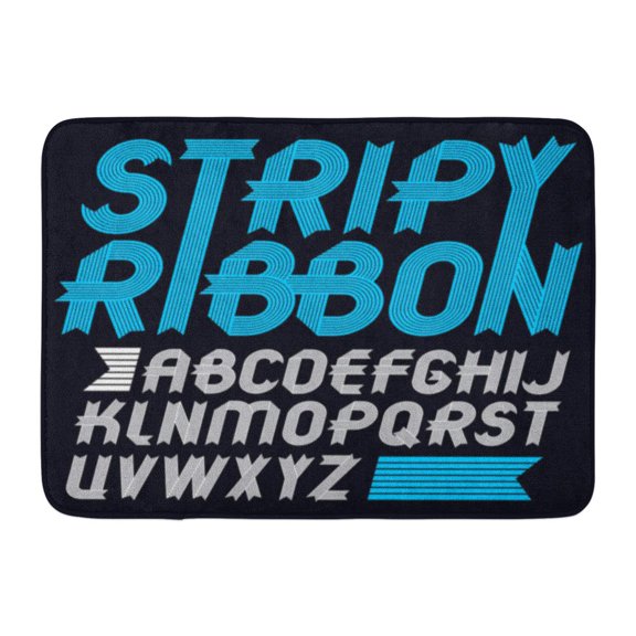 GODPOK Typo Trendy Capital Alphabet Letters Geometric Italic Bold Script from to Z Creation Made with Stripy ABC Rug Doormat Bath Mat 23.6x15.7 inch