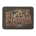 thumbnail image 1 of GODPOK Vintage Black Skull Snake Tee White Retro Badge Rug Doormat Bath Mat 23.6x15.7 inch, 1 of 1