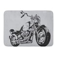 thumbnail image 1 of GODPOK Wheel Motorbike Vintage Motorcycle Silhouette Bike Motor Rug Doormat Bath Mat 23.6x15.7 inch, 1 of 1