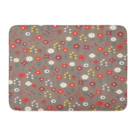 GODPOK White Beauty Blue Cute The Pattern of Small Flowers Colorful Several Types Dark Option Pink Beautiful Rug Doormat Bath Mat 23.6x15.7 inch