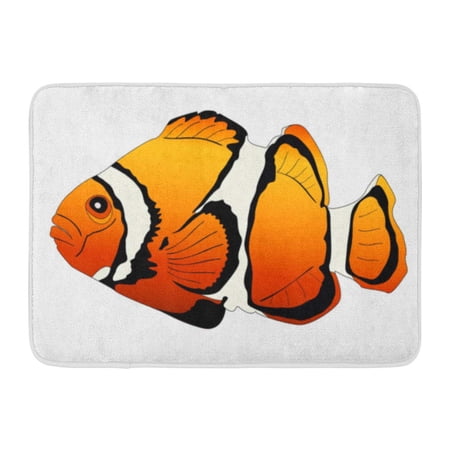 GODPOK White Character Colorful Tropical of Clown Fish Orange Animal Clipart Rug Doormat Bath Mat 23.6x15.7 inch