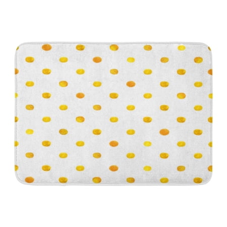 GODPOK White Circle Colorful Abstract Yellow Watercolor Polka Dot Orange Brush Color Rug Doormat Bath Mat 23.6x15.7 inch