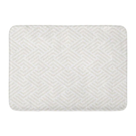 GODPOK White Lines Maze Lattice Ethnic Monochrome Abstract Geometric Design Subtle Pattern Rug Doormat Bath Mat 23.6x15.7 inch