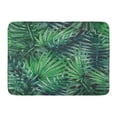 thumbnail image 1 of GODPOK White Tree Green Leaf Watercolor Tropical Palm Leaves Colorful Plant Exotic Rug Doormat Bath Mat 23.6x15.7 inch, 1 of 1