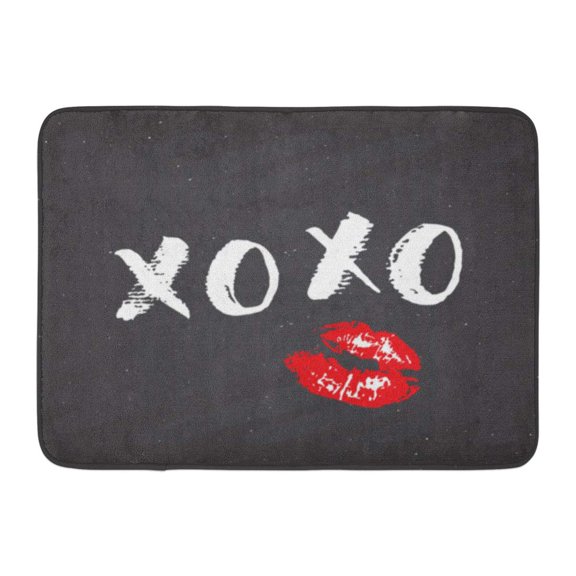 GODPOK XOXO Brush Lettering Sign Calligraphic Hugs and Kisses Phrase Internet Slang Abbreviation Symbols Rug Doormat Bath Mat 23.6x15.7 inch